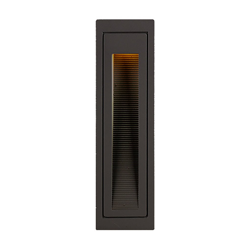Style B black vertical recessed step light, 2 by 8 inches