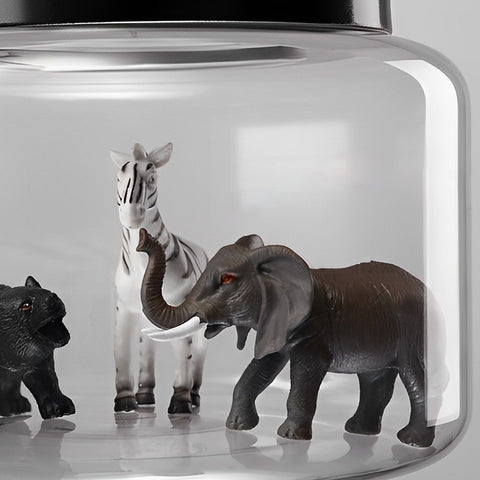 Animal Model Decor Glass Jar LED Black Modern Pendant Light - Unilamp