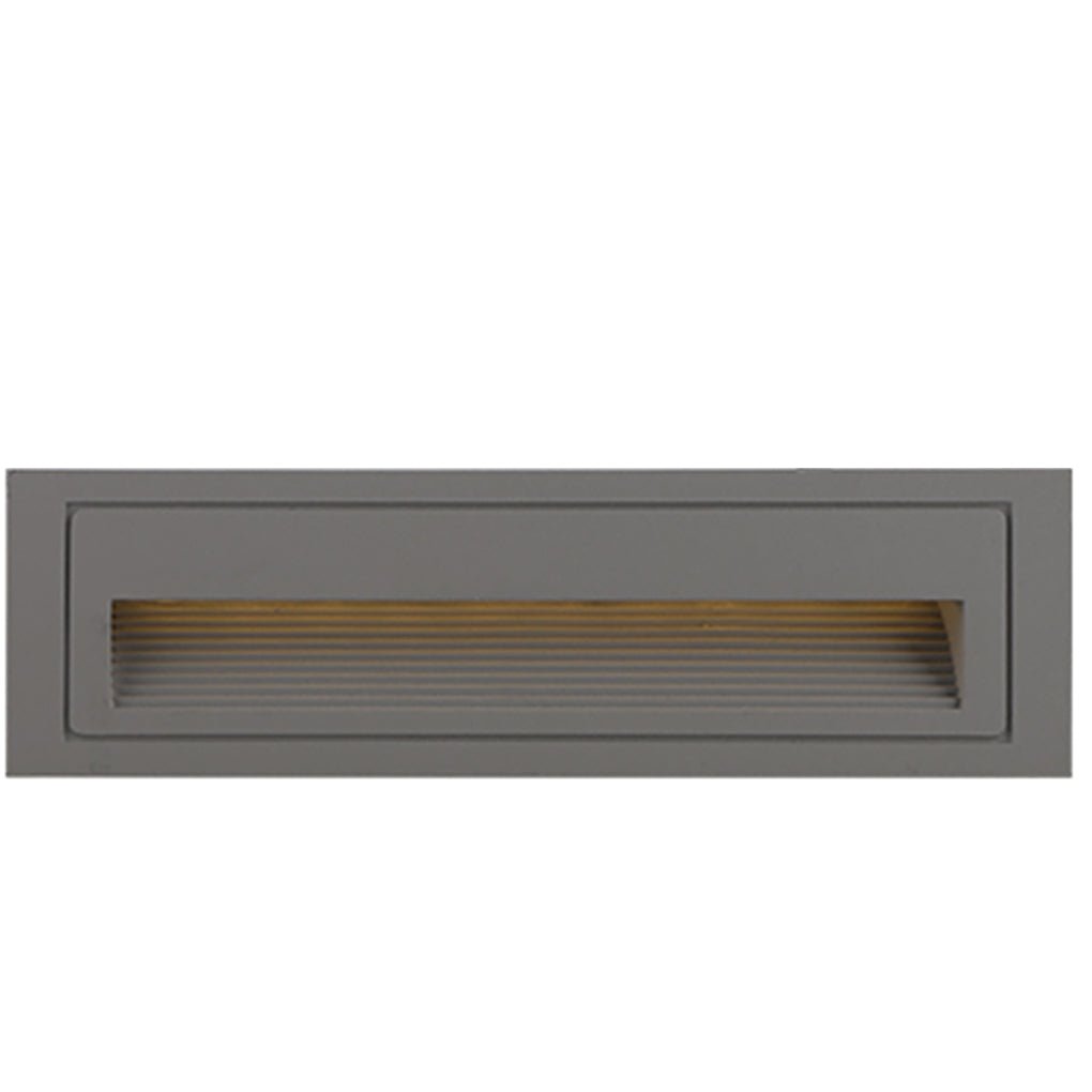 Style B gray wide recessed step light, 8 by 2 inches