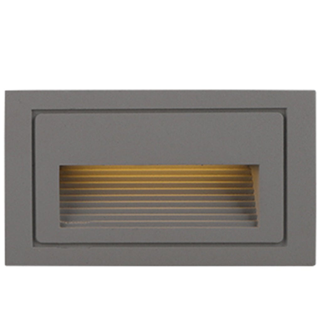 Style B gray horizontal recessed step light, 4 by 2 inches