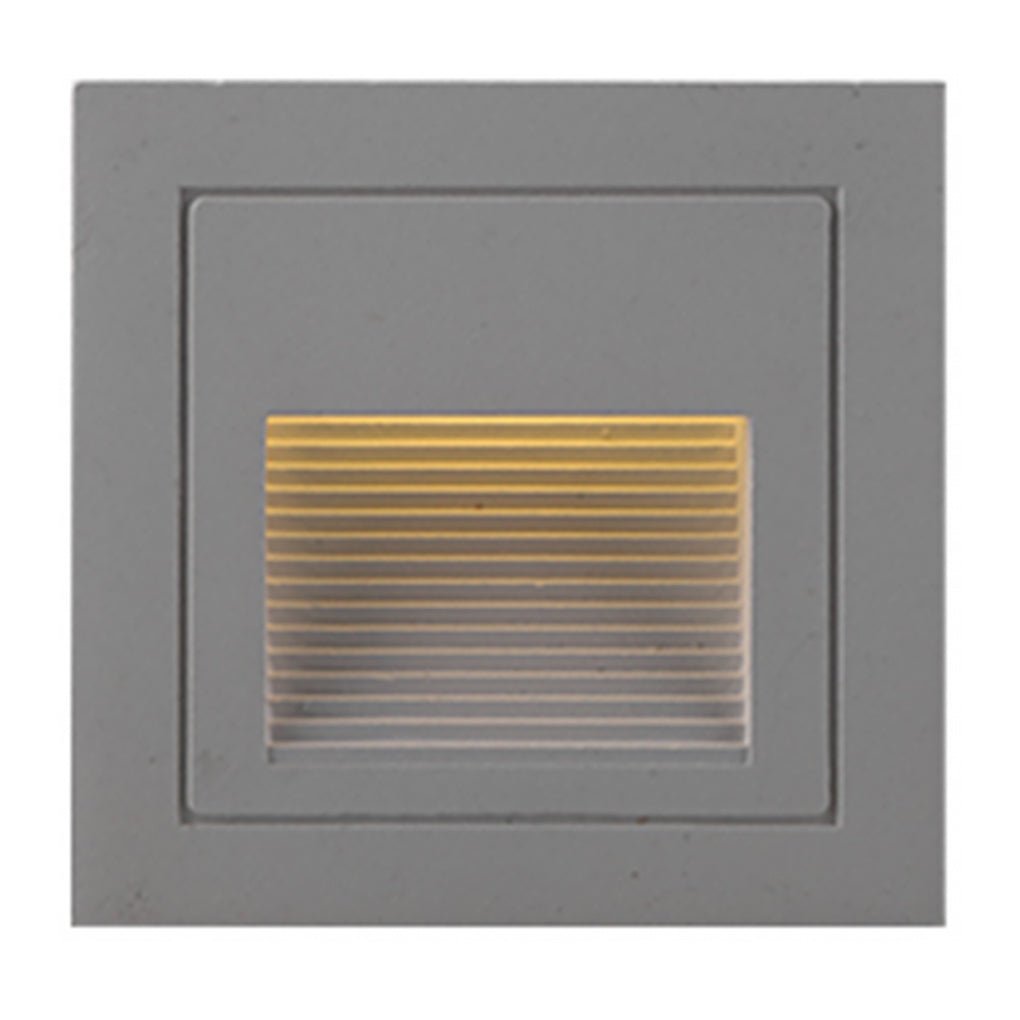 Style B gray square recessed step light, 4 by 4 inches