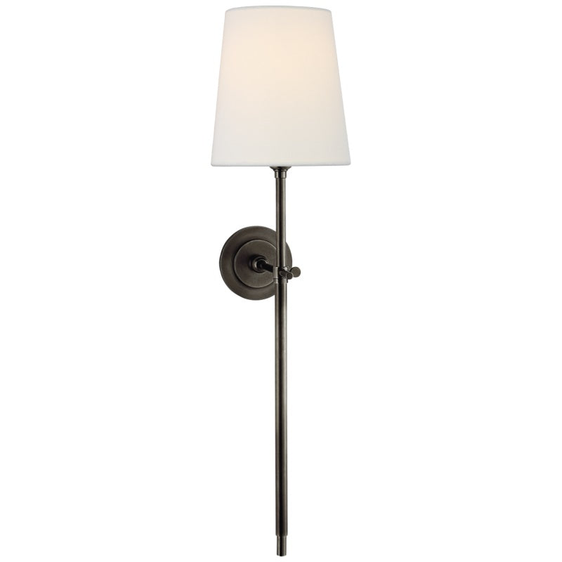 Tall single-light Bryant wall lamp in black