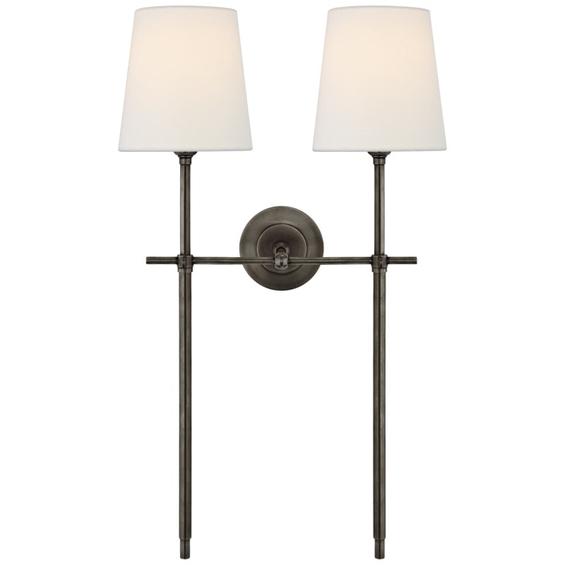 Two-light Bryant wall lamp in black