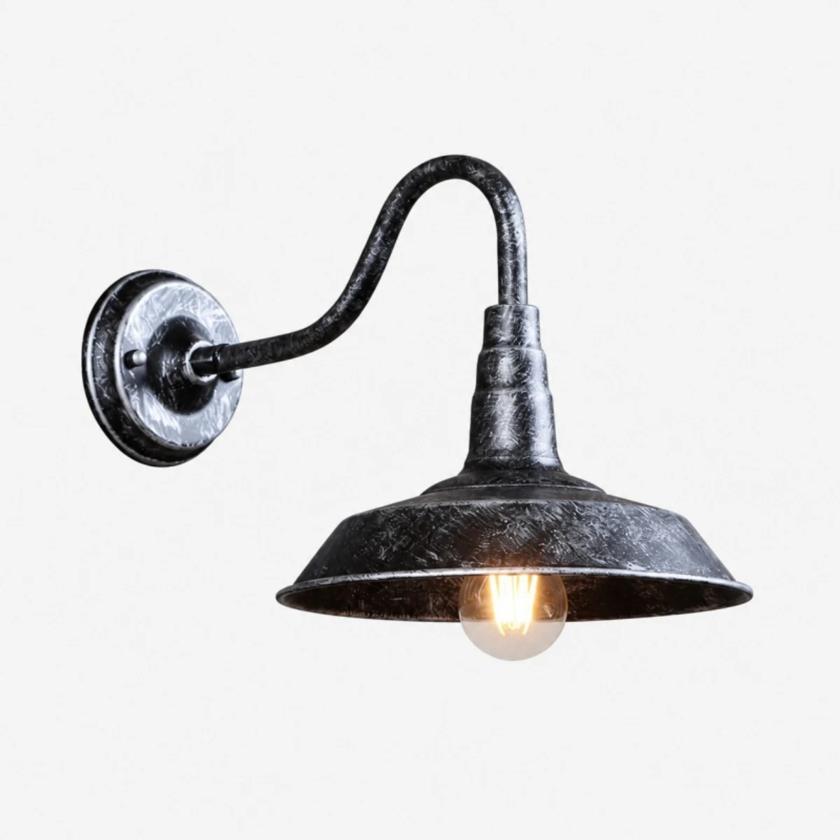 Antique Silver gooseneck wall sconce
