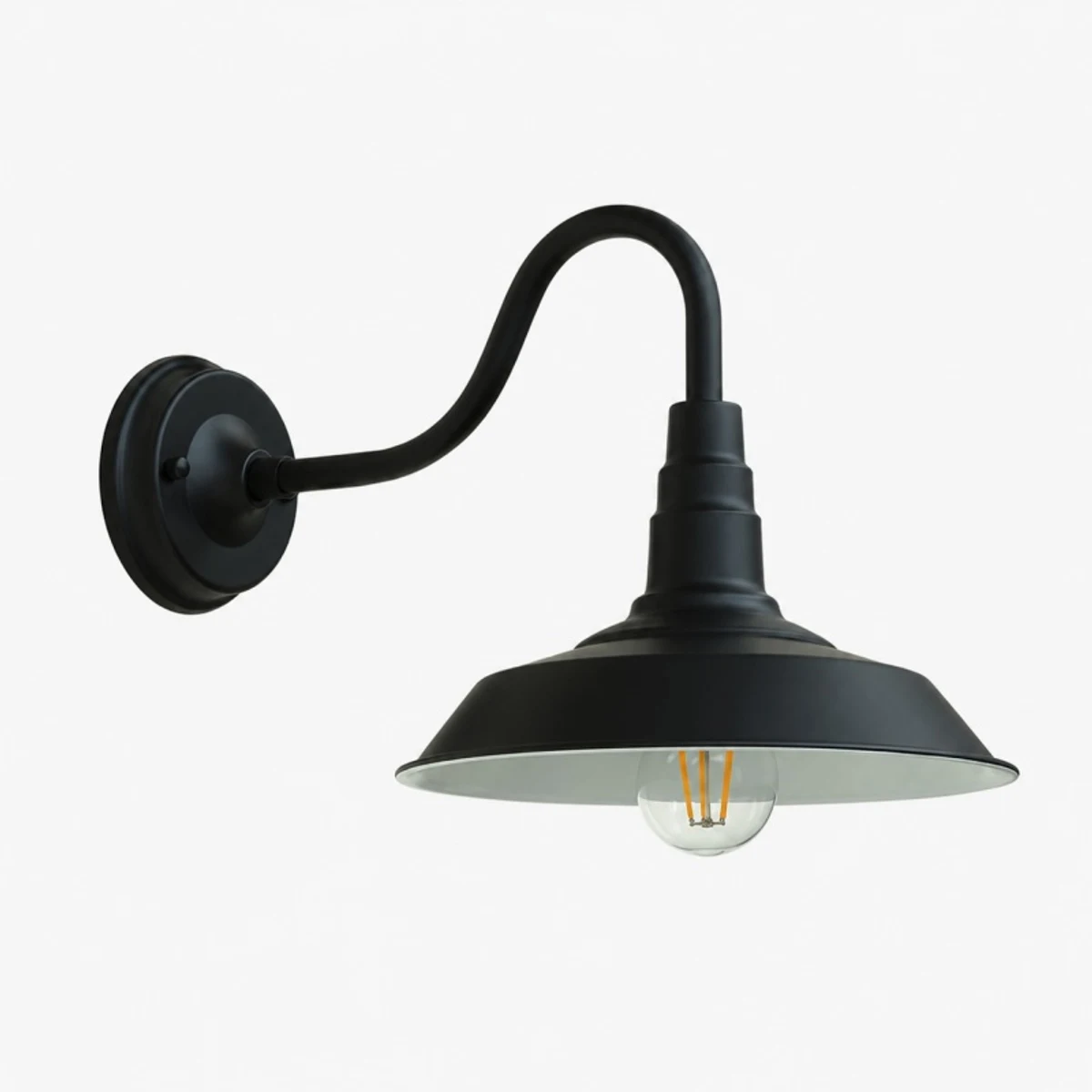 Black gooseneck wall sconce