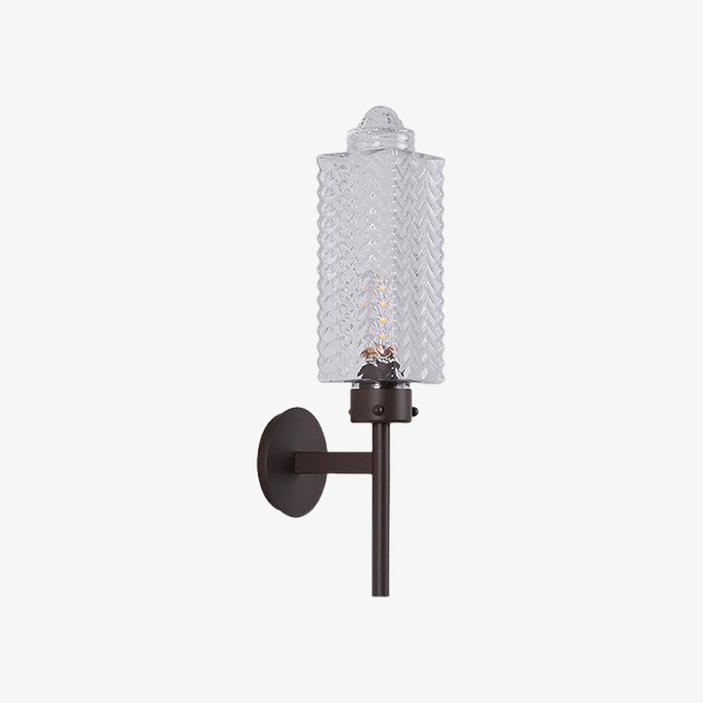 Coffee Brown rippled glass outdoor wall sconce