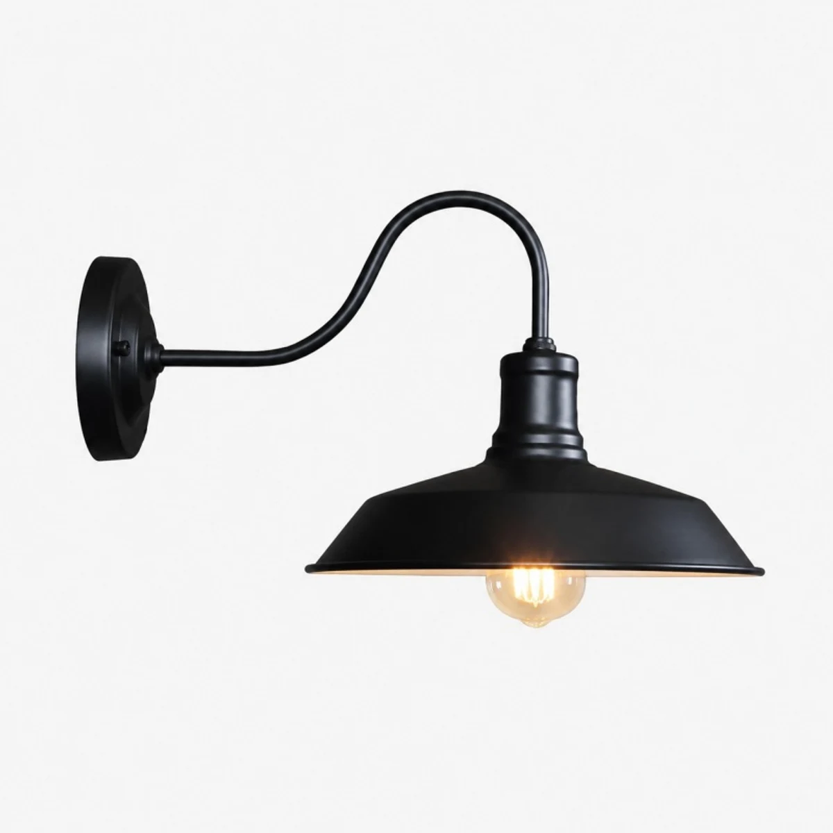 Compact Black gooseneck wall sconce