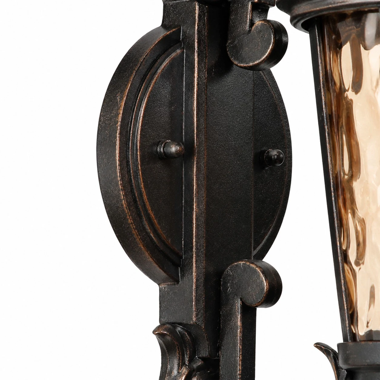 Decorative crown and amber glass texture