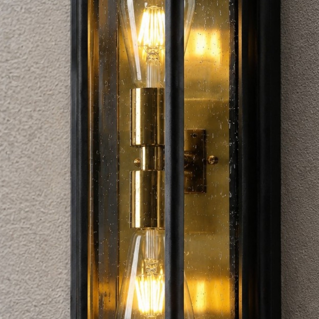 Outdoor wall sconce two-light E27 socket detail