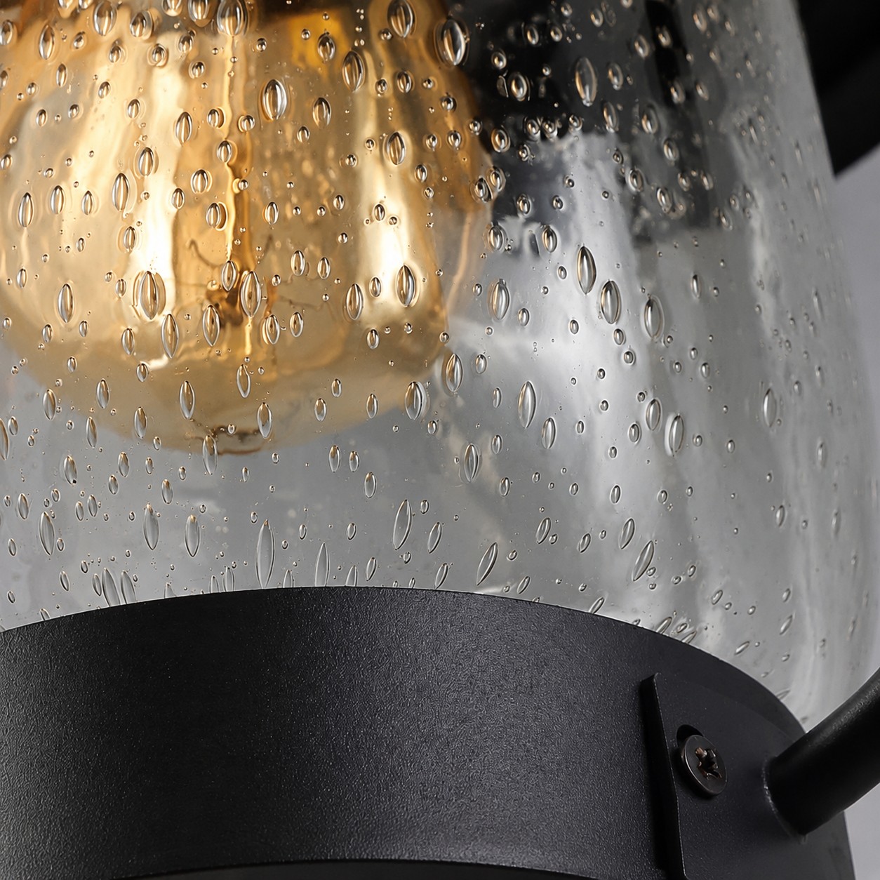 Textured rain glass shade detail