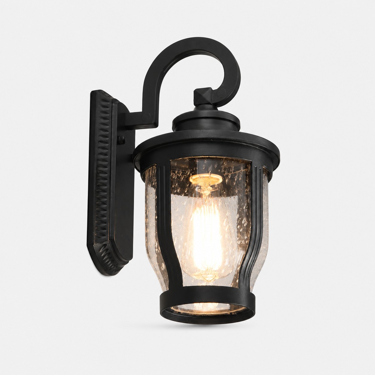 Black finish outdoor wall sconce
