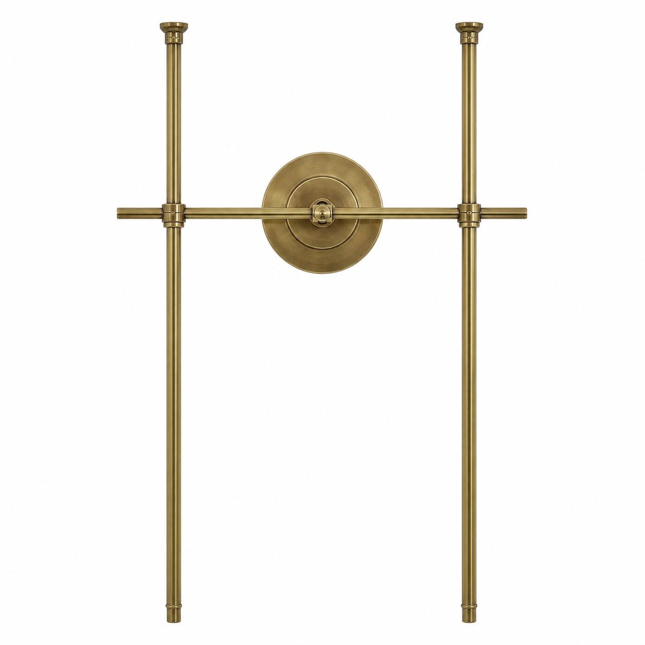 Front view of Bryant two-light wall lamp metal structure