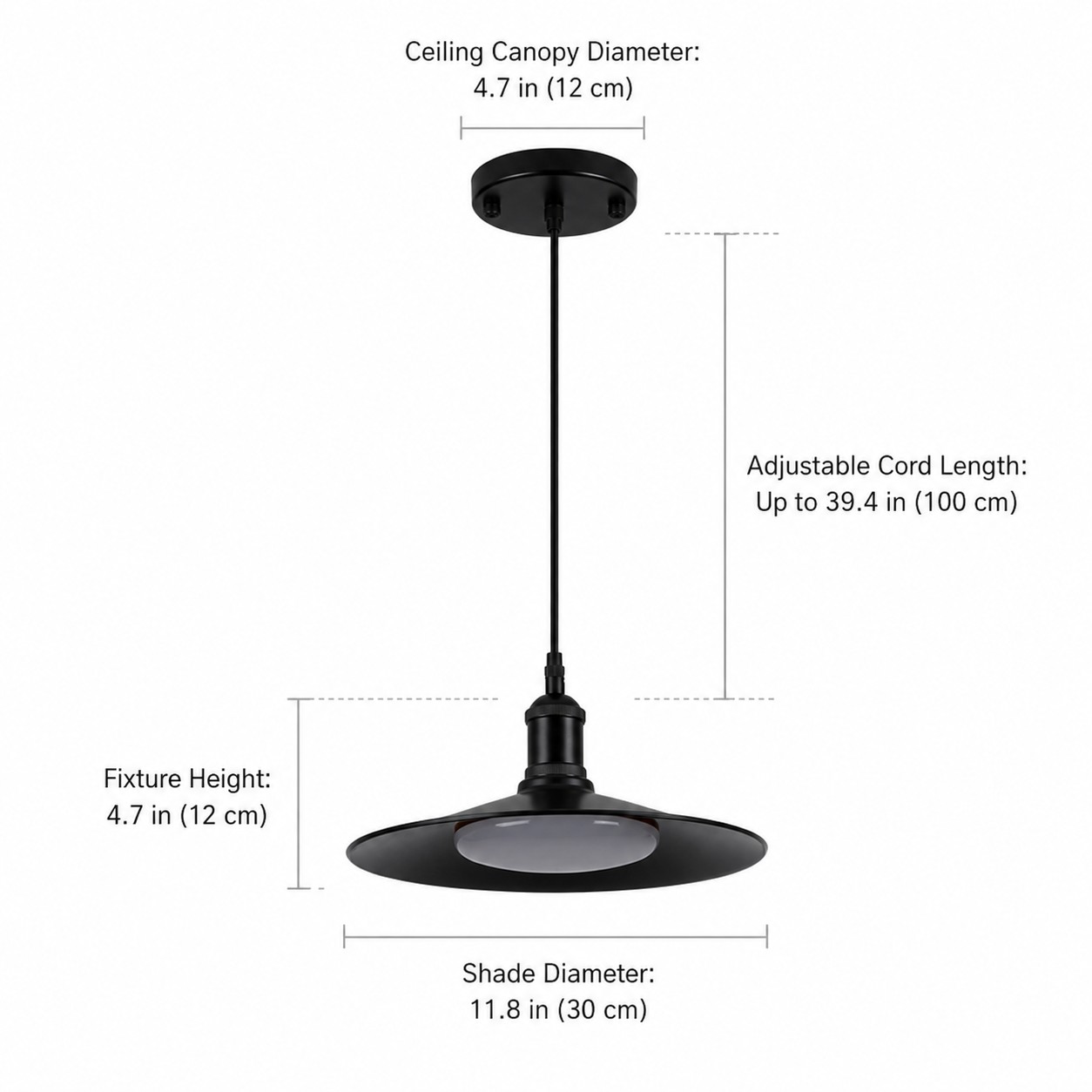 Leviaxa pendant light in black metal