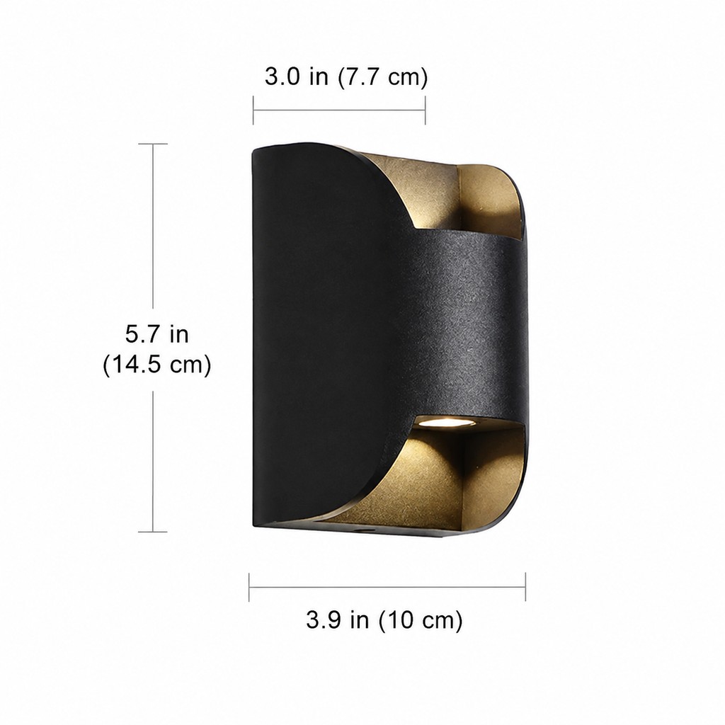 Up-and-down Lighting large black outdoor wall light