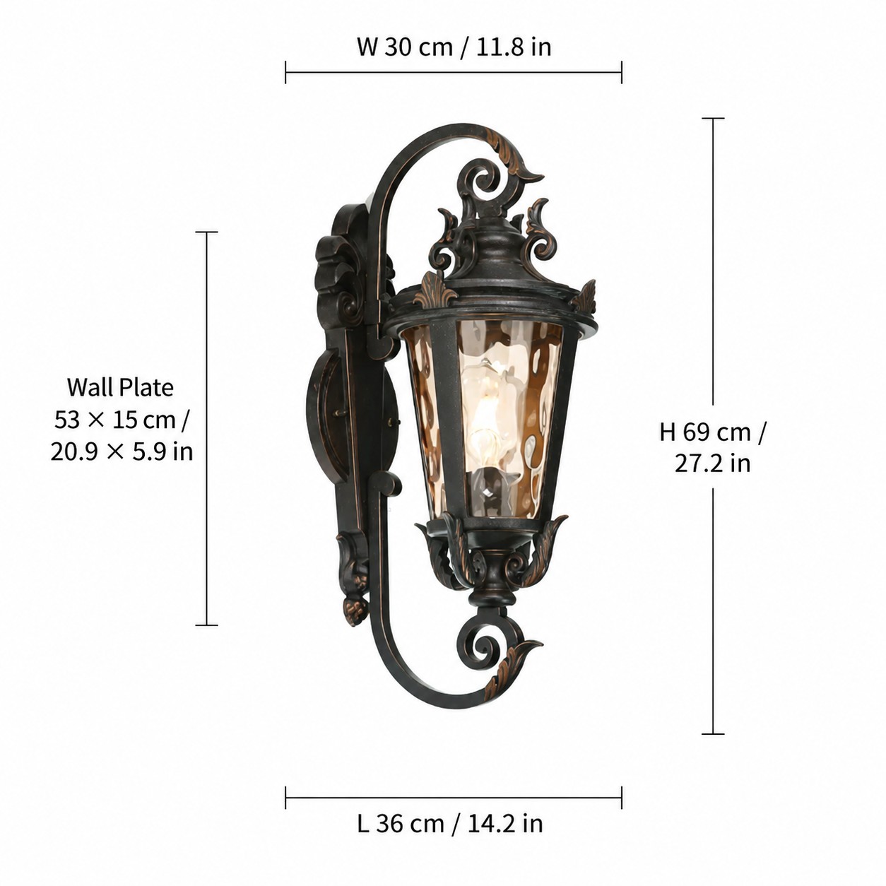 Small S vintage outdoor wall lantern