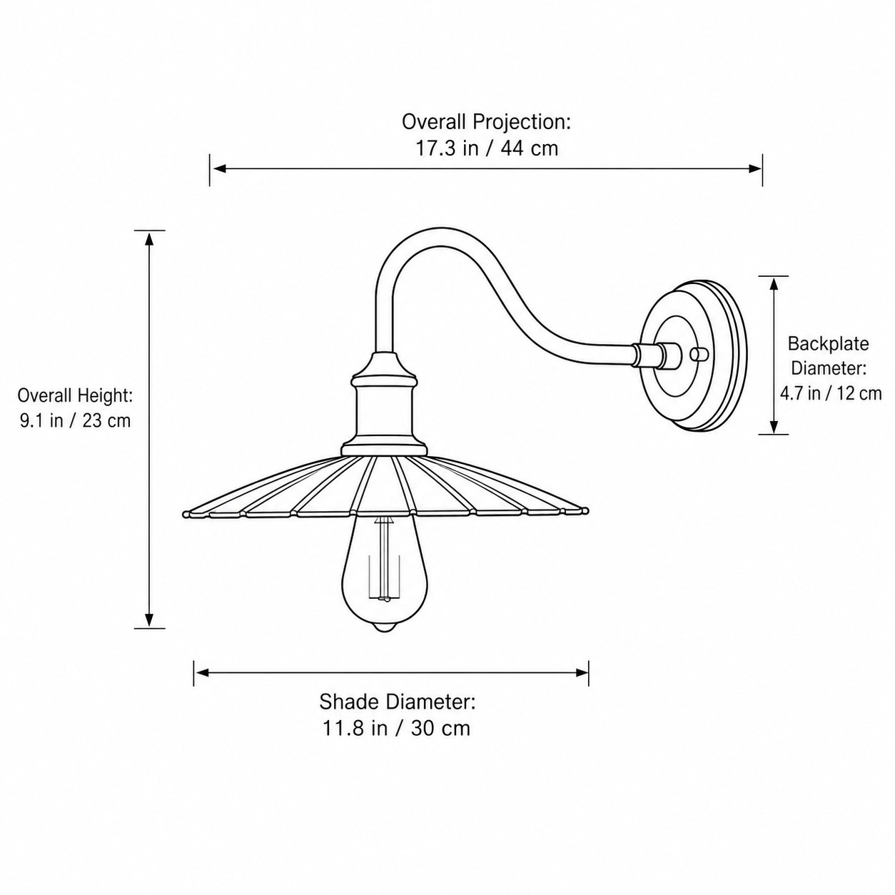 Shape D dimension diagram