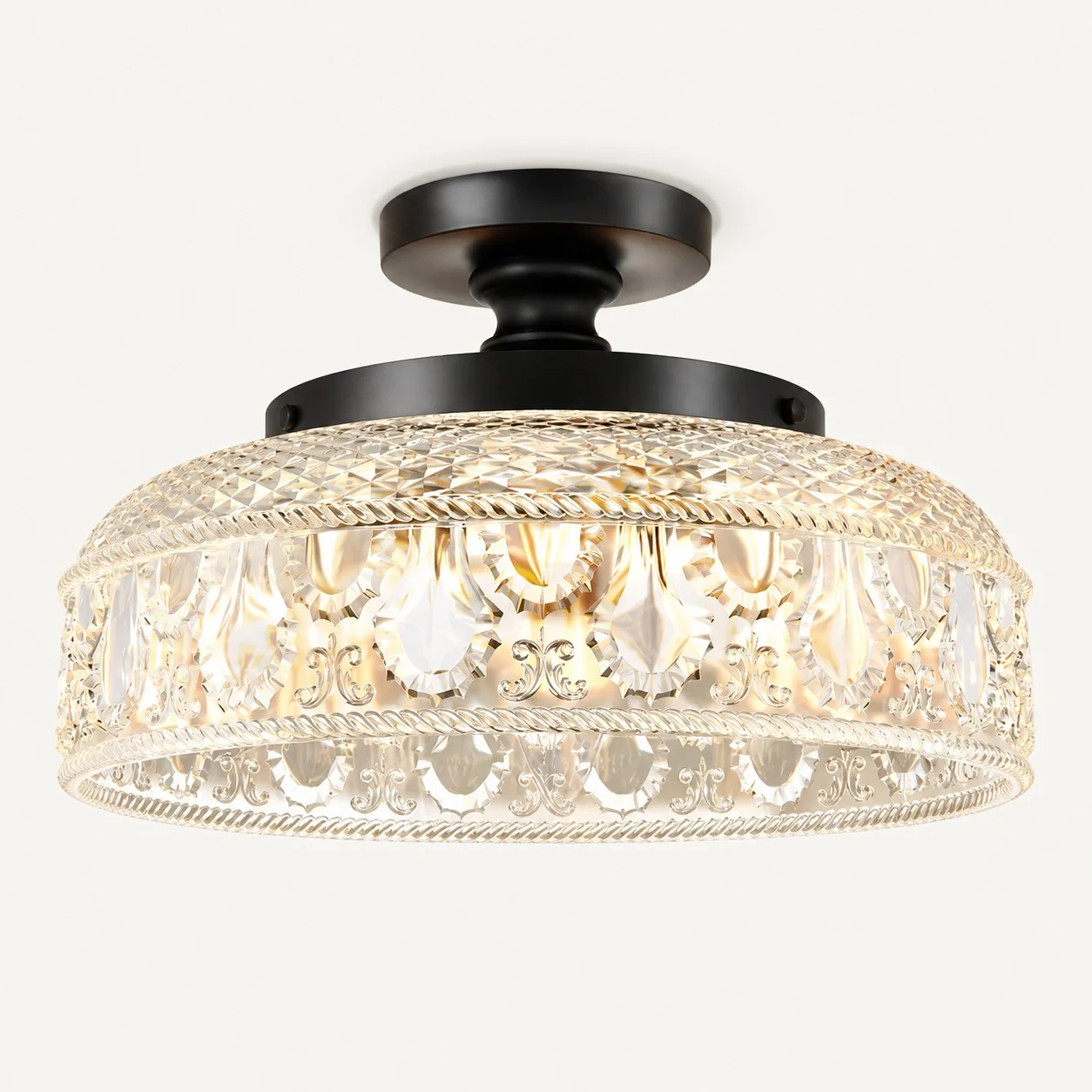 Jules Modern Textured Glass Disc Ceiling Light — image 5