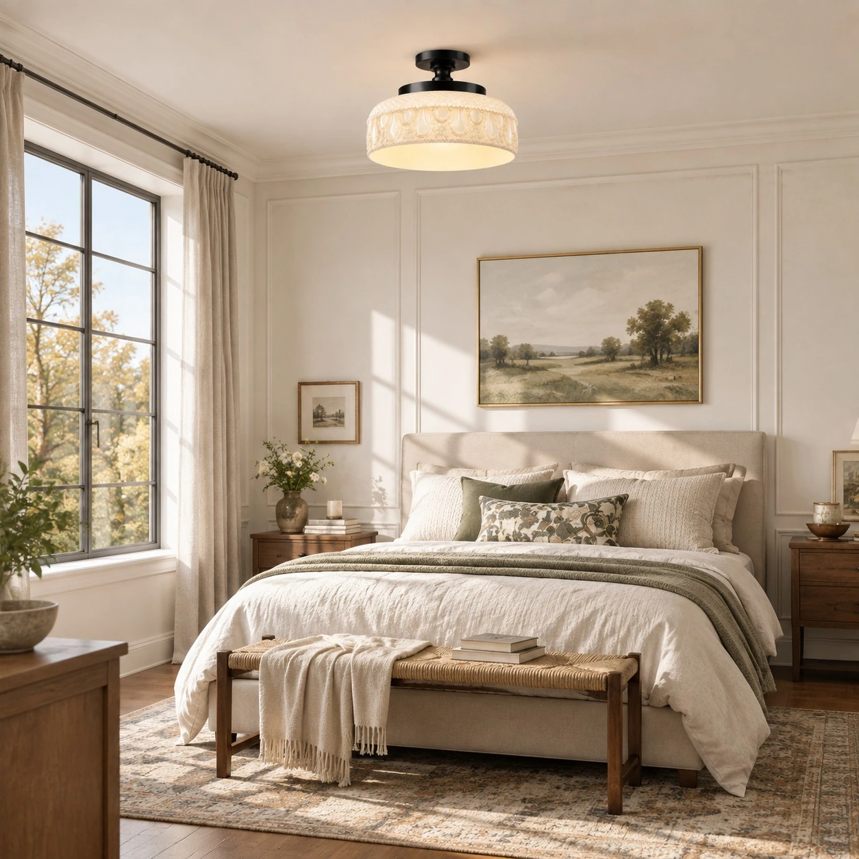 Jules Modern Textured Glass Disc Ceiling Light — image 11