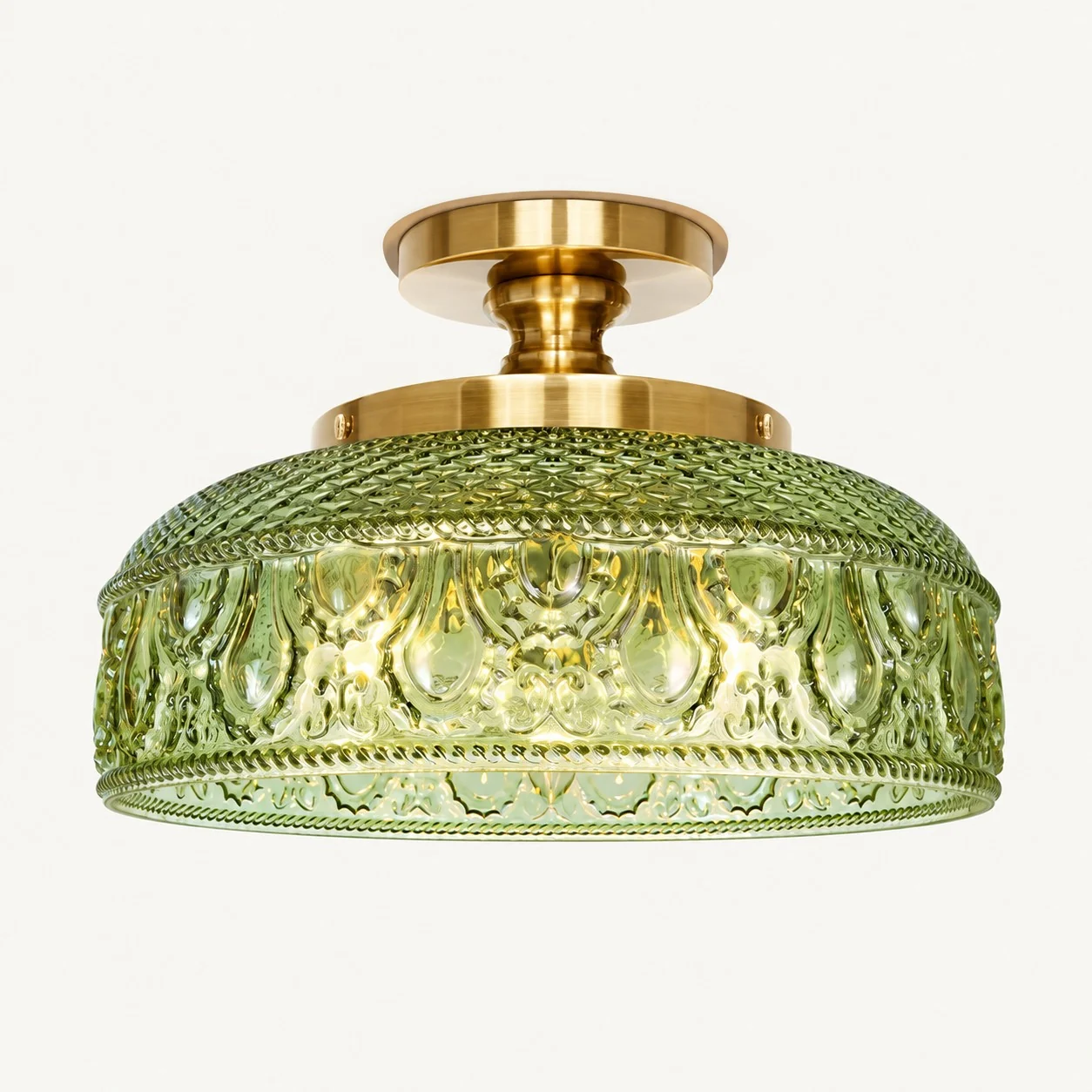 Jules Modern Textured Glass Disc Ceiling Light — image 1