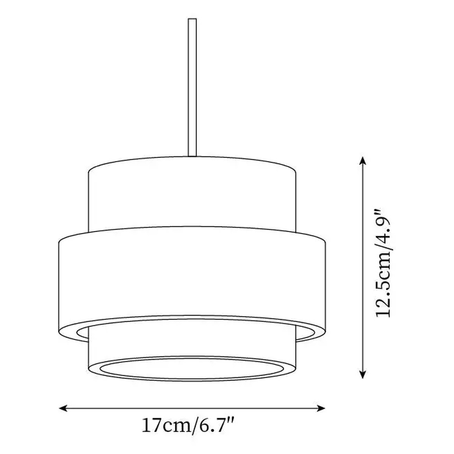Dimension drawing for Stonel 1-head travertine pendant shade