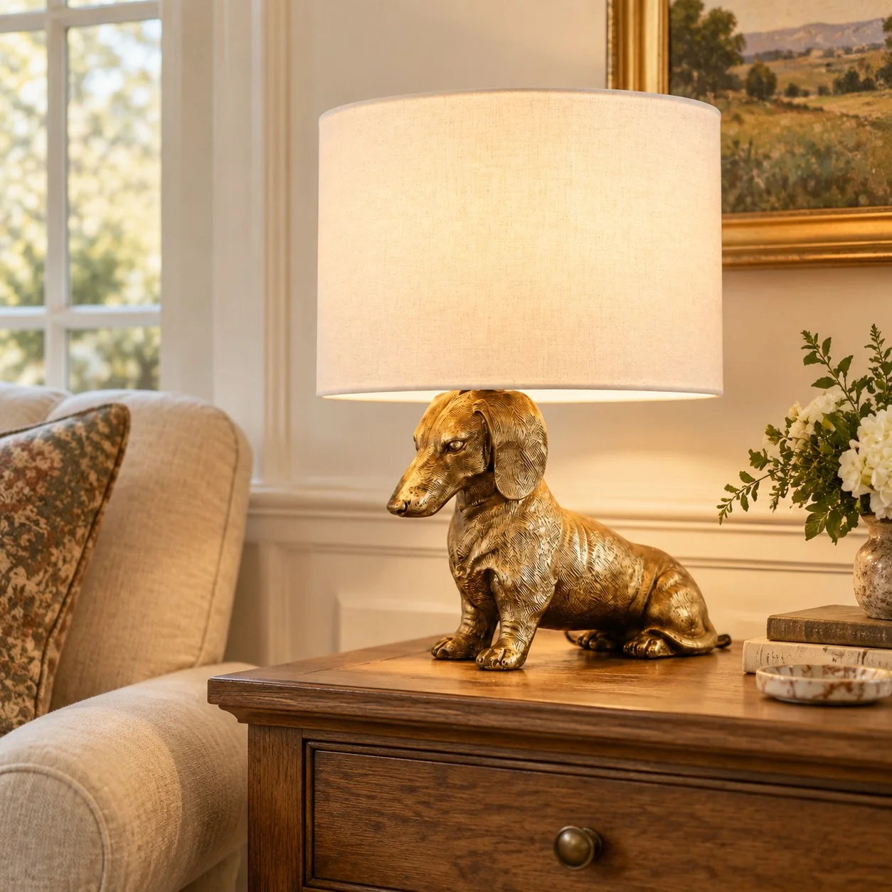 Pawdia Antique Gold Animal Table Lamp — image 11