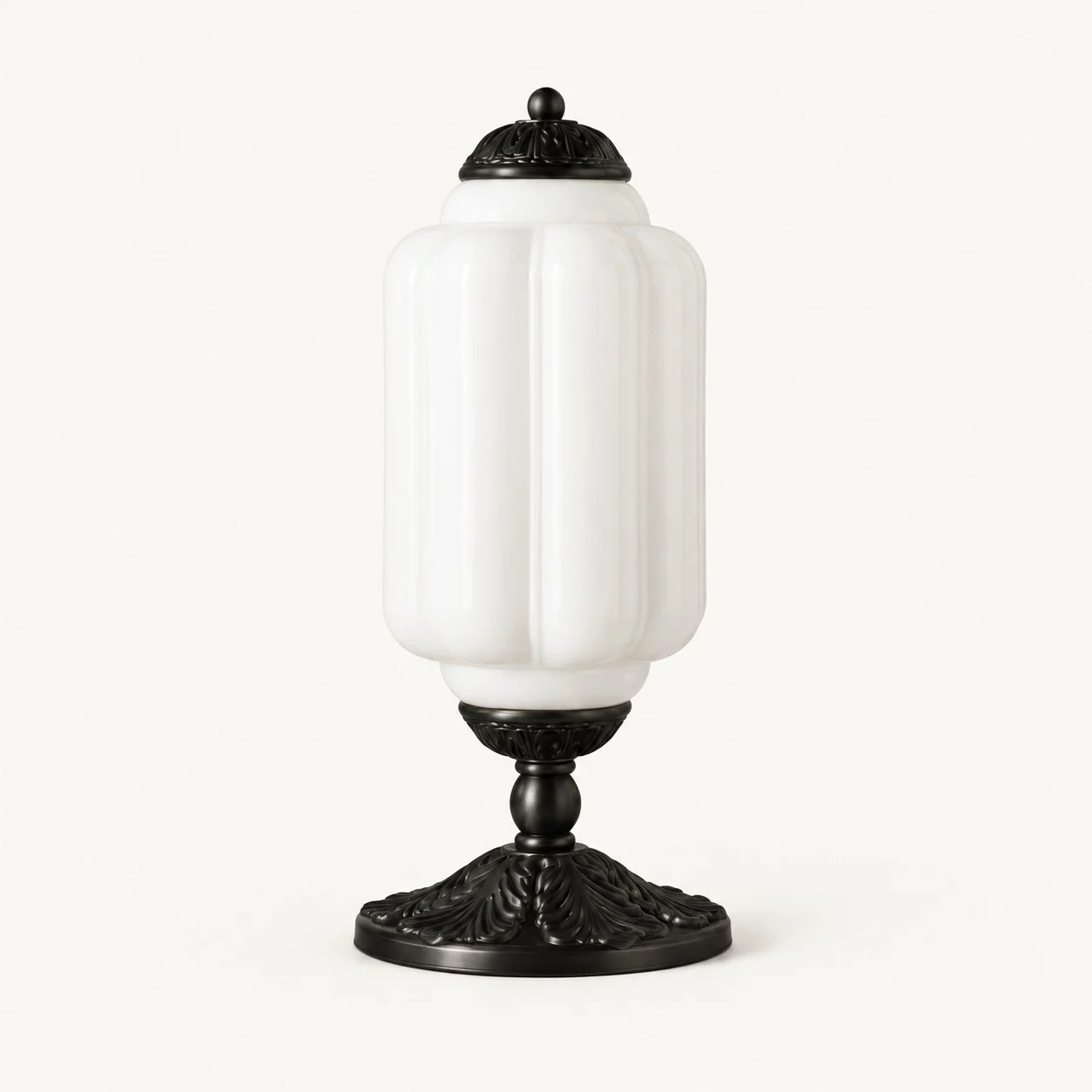 Eloise table lamp — Milchglas/Schwarz